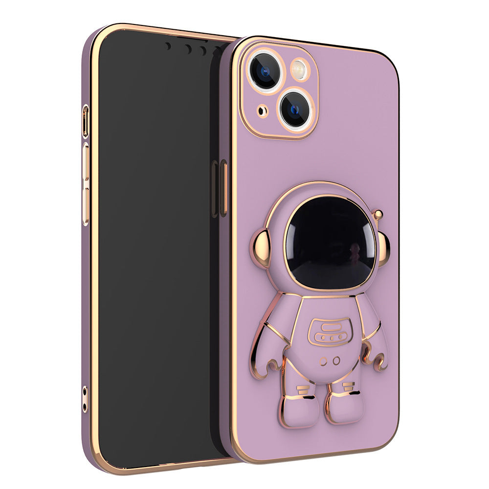Coque de Téléphone 3D Astronaute Antichoc – Support Électroplaqué Anti-Drop