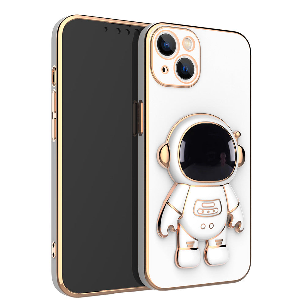 Coque de Téléphone 3D Astronaute Antichoc – Support Électroplaqué Anti-Drop