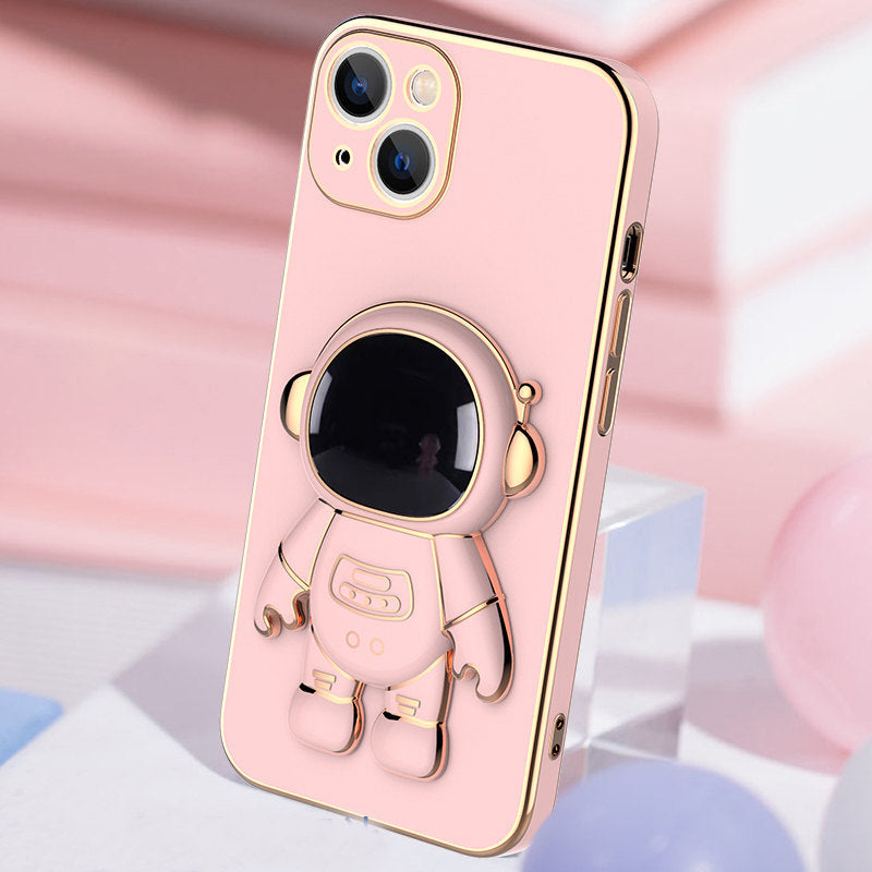 Coque de Téléphone 3D Astronaute Antichoc – Support Électroplaqué Anti-Drop