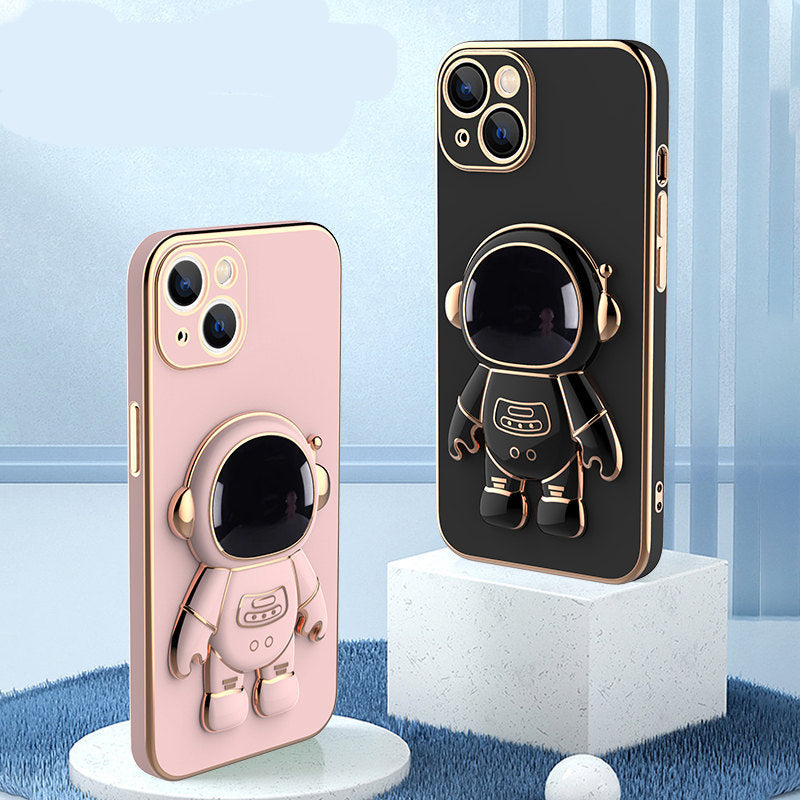 Coque de Téléphone 3D Astronaute Antichoc – Support Électroplaqué Anti-Drop