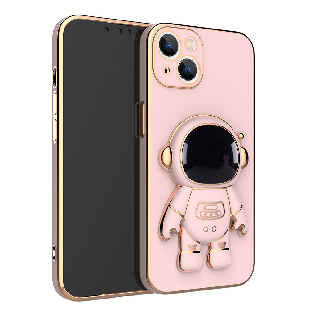 Coque de Téléphone 3D Astronaute Antichoc – Support Électroplaqué Anti-Drop