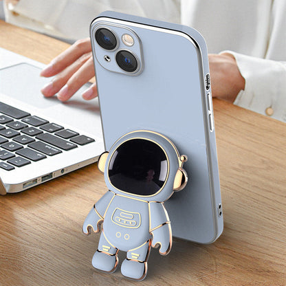 Coque de Téléphone 3D Astronaute Antichoc – Support Électroplaqué Anti-Drop