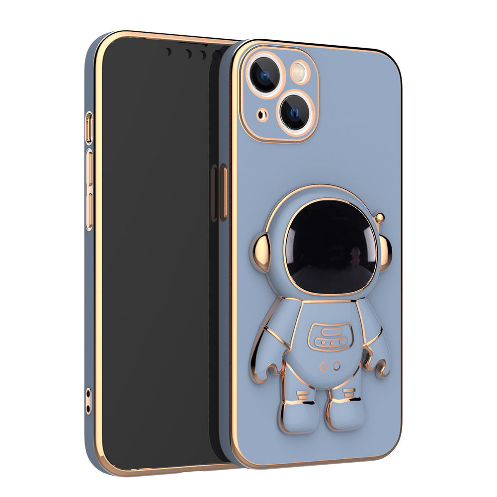 Coque de Téléphone 3D Astronaute Antichoc – Support Électroplaqué Anti-Drop